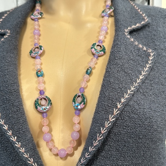 A CLASSY NECKLACE and matching earrings. 925 clasp - Picture 5 of 5